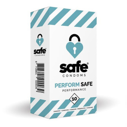 Prezerwatywy Safe Condoms, Performance, delikatnie opóźniające wytrysk, 10 szt.