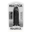 Dildo gigant na przyssawce, Real Rock 8", proste, bez jader, PVC