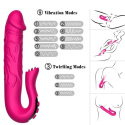 Wibrator realistyczny z funkcją stymulacji łechtaczki, Double Tongue Vibrator, silikon, USB