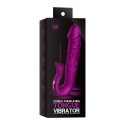 Wibrator realistyczny z funkcją stymulacji łechtaczki, Double Tongue Vibrator, silikon, USB