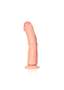 Dildo na przyssawce, wielkie, RealRock 10", zakrzywione, bez wibracji, PVC, bez jąder