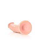 Dildo na przyssawce, wielkie, RealRock 10", zakrzywione, bez wibracji, PVC, bez jąder