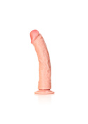 Dildo na przyssawce, wielkie, RealRock 10", zakrzywione, bez wibracji, PVC, bez jąder