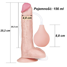 Dildo na przyssawce, z wytryskiem, 10