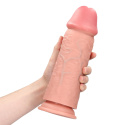 Ogromne dildo na przyssawce, proste, bez wibracji, bez jąder, RealRock 10", PVC