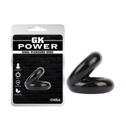 Pierścień zespolony na penisa i jądra, GK Power, Dual Pleasure Ring, TPE