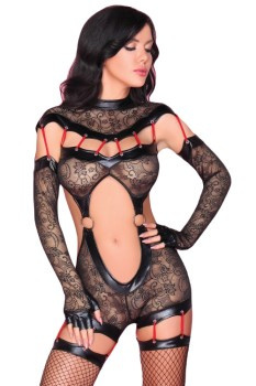 Bodystocking Sakura: body połączone z rękawiczkami i pończochami, LivcoCorsetti