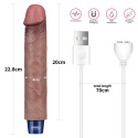 Dildo z wibracjami, Softee, wibrator realistyczny, wysokogatunkowy silikon platynowy, USB