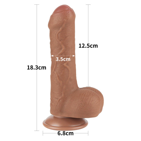 Dildo na przyssawce, bez wibracji, niezsunięty napletek, ruchoma skóra, TPE, Lovetoy