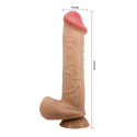 Dildo na przyssawce, bez wibracji, z kręgosłupem, Mendel, 10,2", TPR, Baile