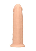 Dildo na przyssawce, silikon termoaktywny, Realrock 6", bez wibracji