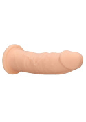 Dildo na przyssawce, silikon termoaktywny, Realrock 6", bez wibracji