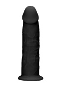 Dildo na przyssawce, silikon termoaktywny, Realrock 6", bez wibracji