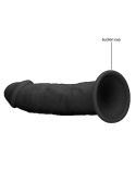 Dildo na przyssawce, silikon termoaktywny, Realrock 6", bez wibracji