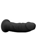 Dildo na przyssawce, silikon termoaktywny, Realrock 6", bez wibracji