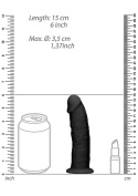 Dildo na przyssawce, silikon termoaktywny, Realrock 6", bez wibracji