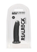 Dildo na przyssawce, silikon termoaktywny, Realrock 6", bez wibracji