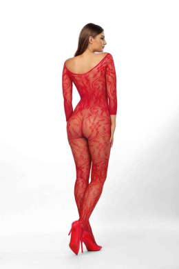 Bodystocking Mirabella, czerwone, z długimi rękawami, Anais.