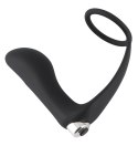 Pierścień połączony z wibrującym masażerem prostaty, Vibrating Ring&Plug, Black Velvet