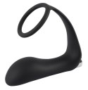 Pierścień połączony z wibrującym masażerem prostaty, Vibrating Ring&Plug, Black Velvet